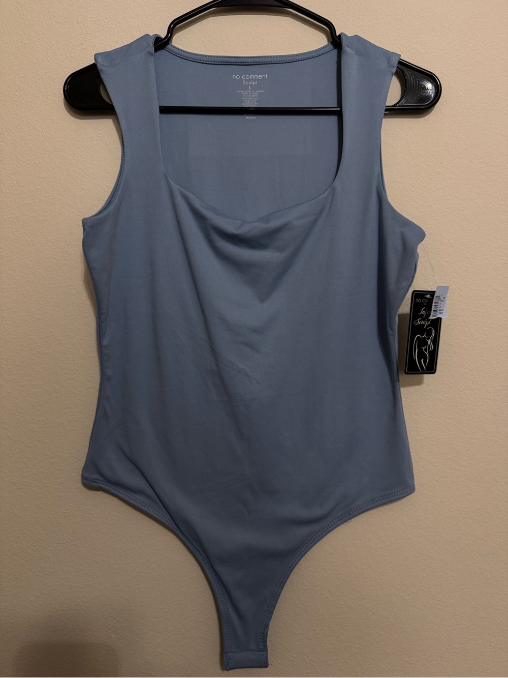 No Comment Studio Dusty Blue Scoop Neck Bodysuit